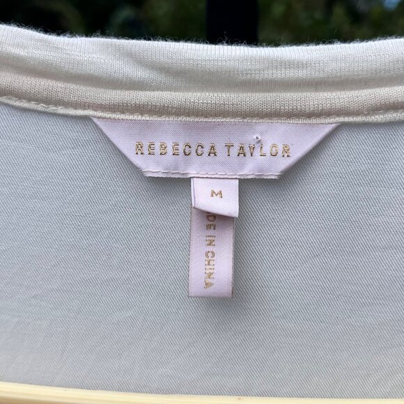 Rebecca Taylor Pale Pink Silk Viscose Puff Sleeve Top Size M - Picture 3 of 7